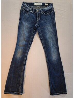 BKE Sabrina Cotton Blend Blue Bootleg Denim Jeans Women Size 25 *flaw